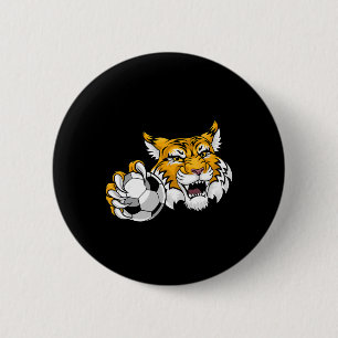 Badge Rond 5 Cm Chat sauvage Bobcat Lynx Cougar Football Ll Dessin