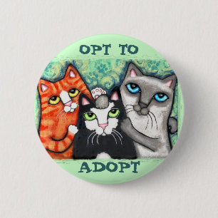 Badge Rond 5 Cm Chat secouru/abri