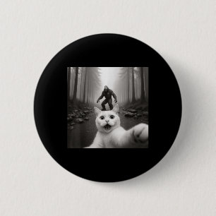 Badge Rond 5 Cm Chat selfie avec Bigfoot Cadeaux drôles de chats p
