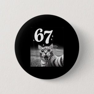 Badge Rond 5 Cm Chat selfie avec mème 67 drôles de chats graphique