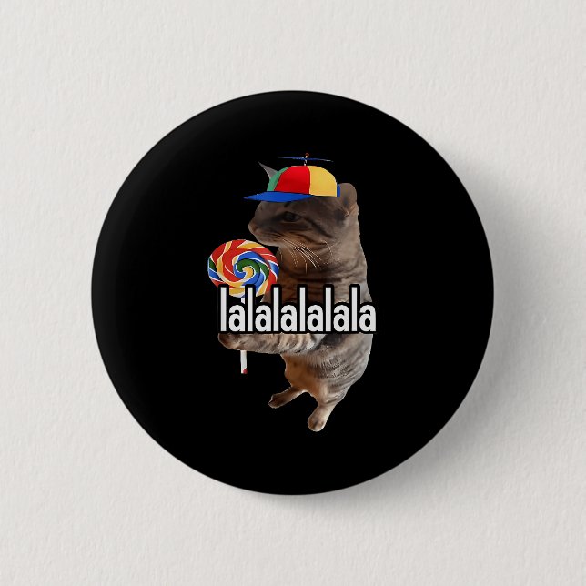 Badge Rond 5 Cm Chat Silly Avec Mème De Sucette  (Devant)