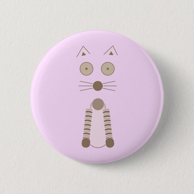 Badge Rond 5 Cm Chat simple (Devant)