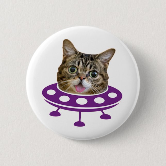 Badge Rond 5 Cm Chat spatial (Devant)