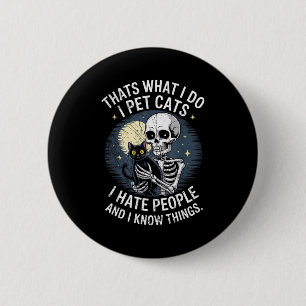 Badge Rond 5 Cm Chat squelette amateur de chaton crâne chat animal