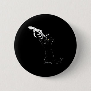Badge Rond 5 Cm Chat Squelette Main Boop Chat Nez Drôle Halloween