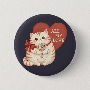 Badge Rond 5 Cm Chat Tabby Tout Mon Amour