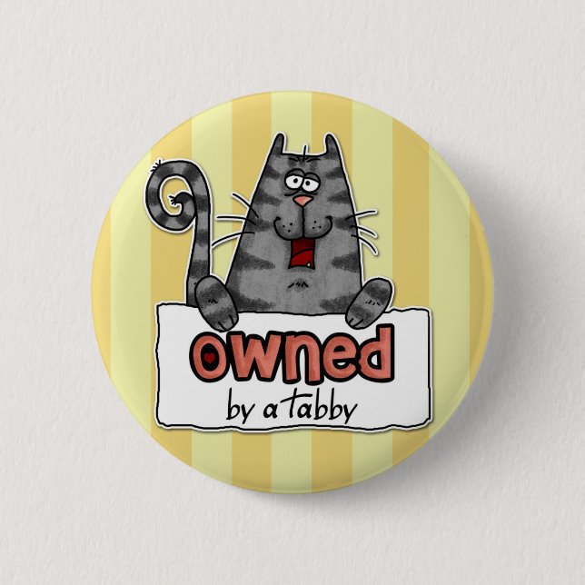 Badge Rond 5 Cm chat tigré possédé (Devant)