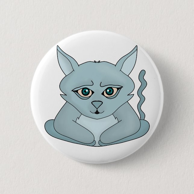 Badge Rond 5 Cm Chat triste (Devant)