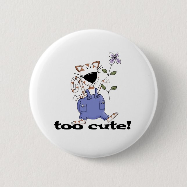 Badge Rond 5 Cm Chat trop mignon de Kitty (Devant)