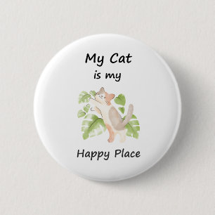Badge Rond 5 Cm Chat Whimsical