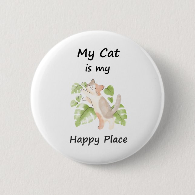 Badge Rond 5 Cm Chat Whimsical (Devant)