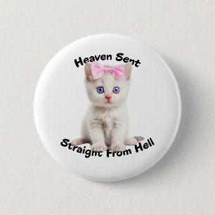 Badge Rond 5 Cm Chat Whimsical