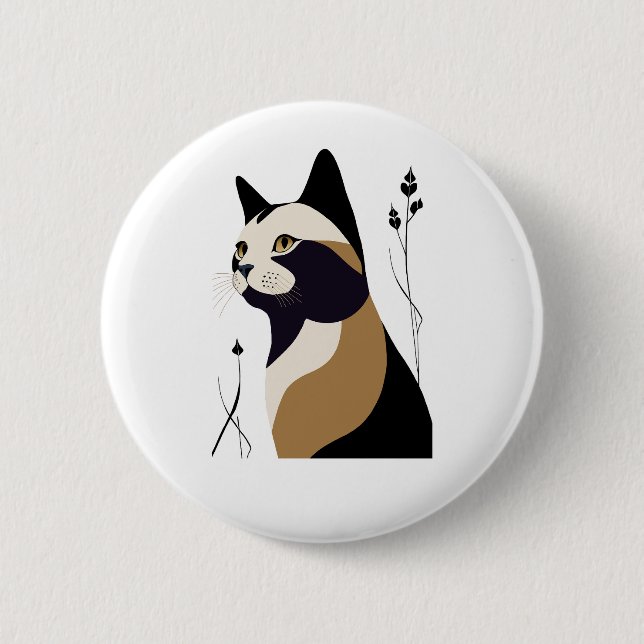 Badge Rond 5 Cm Chat Whimsical (Devant)