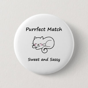 Badge Rond 5 Cm Chat Whimsical