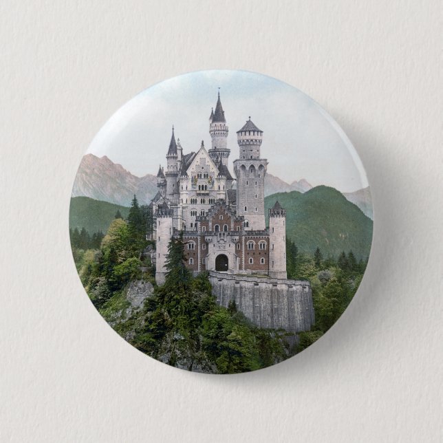 Badge Rond 5 Cm Château allemand Fairytale (Devant)