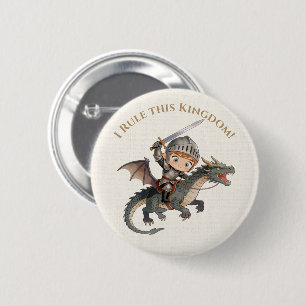 Badge Rond 5 Cm Château de chevalier à l'aquarelle mignon Garçons