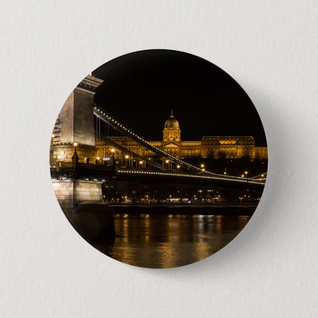 Badge Rond 5 Cm Château de Hungary Budapest (Devant)
