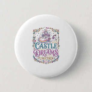 Badge Rond 5 Cm Château de licorne Rêves Licorne Fond blanc Pri