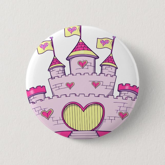 Badge Rond 5 Cm Château de princesse (Devant)