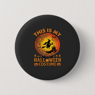 Badge Rond 5 Cm Château de sorcière de costume d'Halloween Chaudro