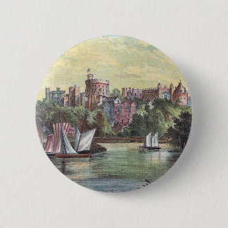 Badge Rond 5 Cm Château de Windsor à travers la Tamise