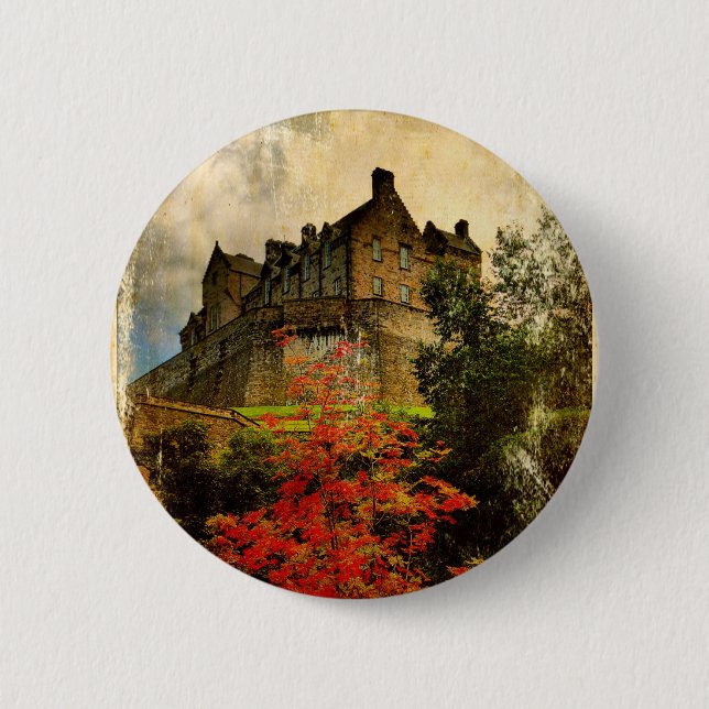 Badge Rond 5 Cm Château d'Edimbourg (Devant)