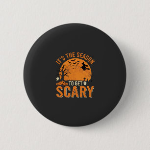 Badge Rond 5 Cm Château Hanté Effrayant de Halloween Vecteur