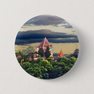Badge Rond 5 Cm château médiéval