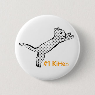 Badge Rond 5 Cm Chaton #1 sautant