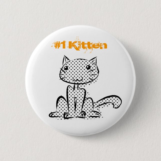 Badge Rond 5 Cm Chaton #1 se reposant (Devant)