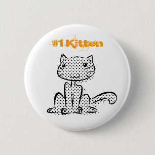 Badge Rond 5 Cm Chaton #1 se reposant