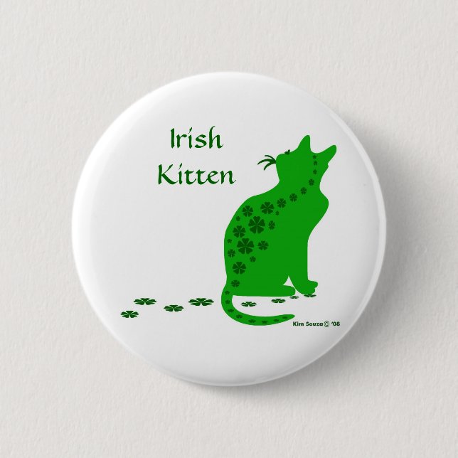 Badge Rond 5 Cm Chaton-Bouton irlandais (Devant)