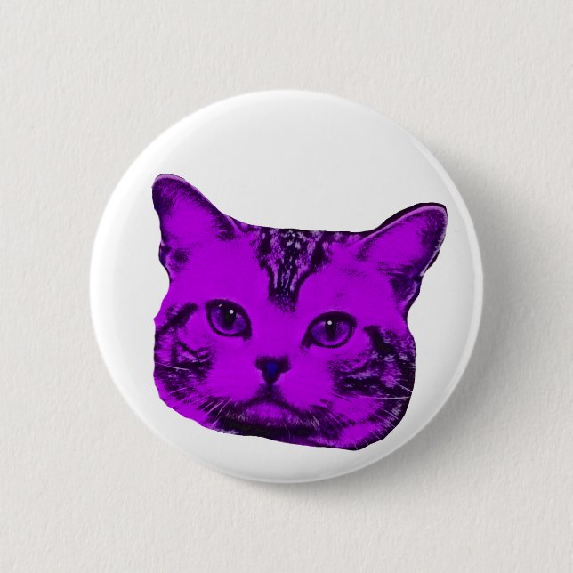 Badge Rond 5 Cm chaton pourpre (Devant)