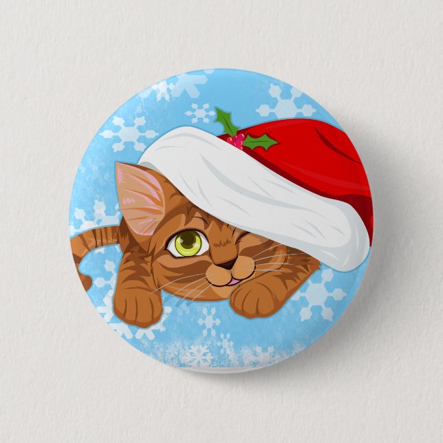 Badge Rond 5 Cm Chaton vacances (Devant)