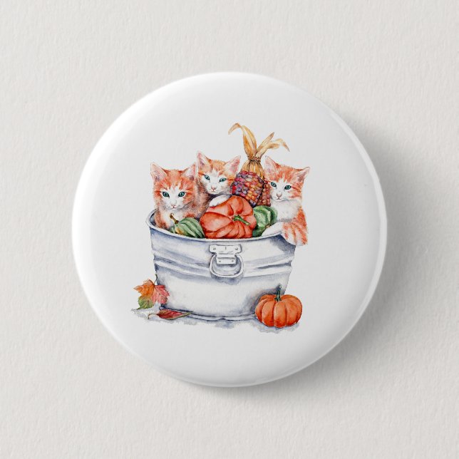 Badge Rond 5 Cm Chatons de récolte (Devant)