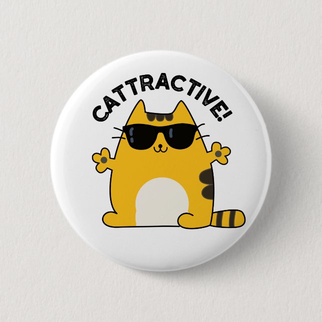 Badge Rond 5 Cm Chatouilleux Amusant Chat Pun (Devant)