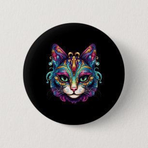 Badge Rond 5 Cm Chats amateur de Meowdy Gras chaton Mardi Gras