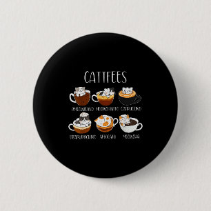 Badge Rond 5 Cm Chats & Amateur de Café Citation de Caféine Dr