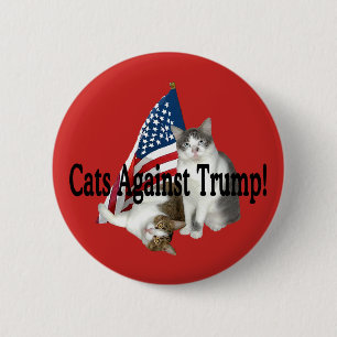 Badge Rond 5 Cm "Chats bouton contre atout"
