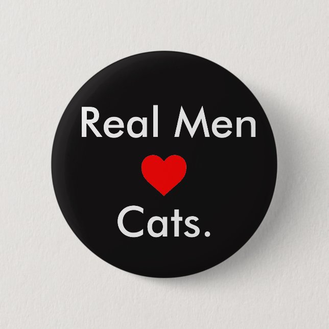 Badge Rond 5 Cm Chats d'amour d'hommes (Devant)