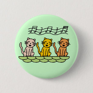 Badge Rond 5 Cm Chats de chant T-shirts et cadeaux