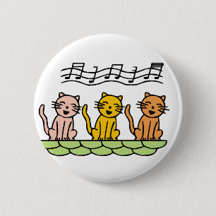 Badge Rond 5 Cm Chats de chant T-shirts et cadeaux