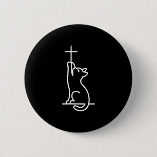 Badge Rond 5 Cm Chats de compagnie adorent Jésus Soyez heureux Cha