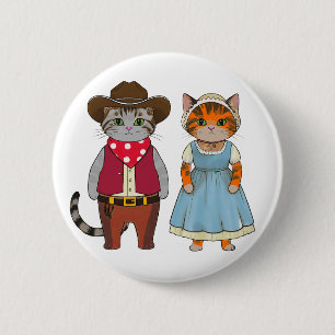 Badge Rond 5 Cm Chats de l'ouest sauvage, ouest historique
