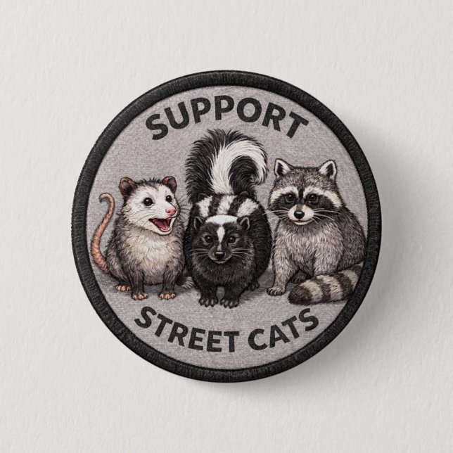 Badge Rond 5 Cm Chats de rue (Devant)