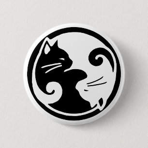 Badge Rond 5 Cm Chats de Yin Yang