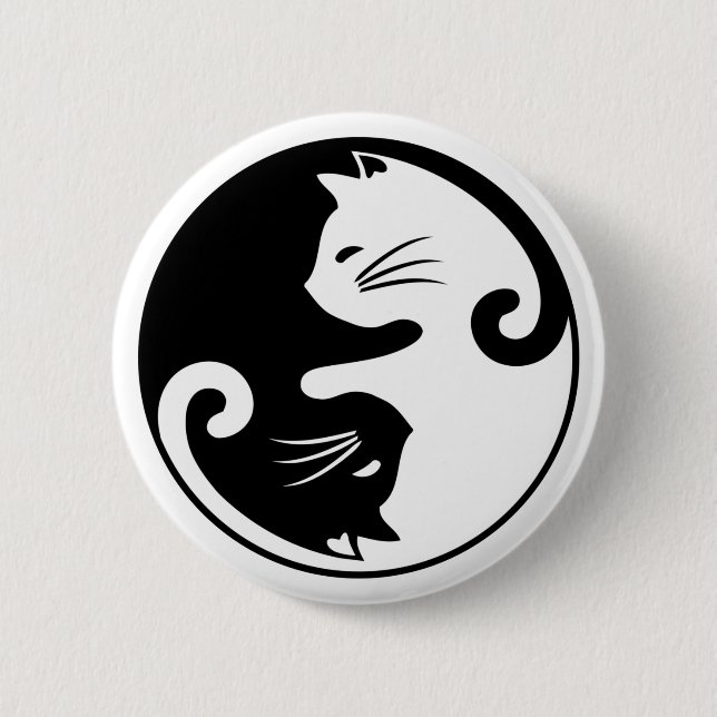 Badge Rond 5 Cm Chats de Yin yang (Devant)