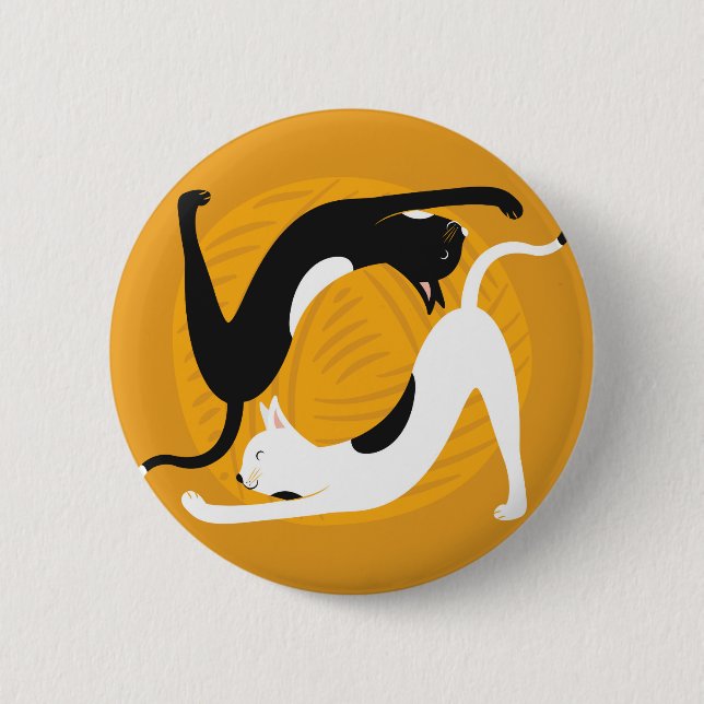 Badge Rond 5 Cm Chats de yoga (Devant)