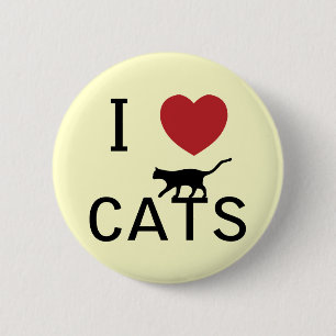 Badge Rond 5 Cm chats du coeur i