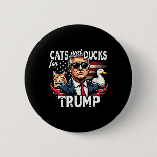 Badge Rond 5 Cm Chats Et Canards Pour Trump 2024 Drôle Trump Vance